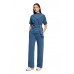 Betty Barclay - 6325 1659 Wijde stretch broek jeans blauw.